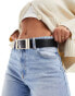 ASOS DESIGN rectangular buckle waist and hip jeans belt