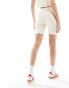 Pieces ribbed legging short co-ord with red trim in cream Бежевый, XXL - EU 44 - фото #2