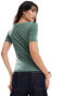 Фото #3 товара Vero Moda boat neck fitted t-shirt in khaki