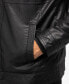Фото #3 товара Men's Grainy Polyurethane Leather Hooded Jacket with Faux Shearling Lining