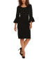 Women's Crewneck Flared-Sleeve Sheath Dress