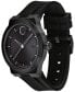 ფოტო #2 პროდუქტის Men's Swiss Fusion Bold Black Silicone Strap Watch 42mm