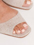 ASOS DESIGN Wide Fit Lemonade peep toe ballet flats in natural fabrication