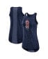 Фото #1 товара Women's Navy Boston Red Sox Logo Fade High Neck Performance Tank Top