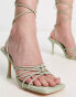 Public Desire Keri strappy mid heeled sandals in mint green