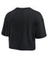 Women's Black New Orleans Saints Super Soft Short Sleeve Cropped T-shirt