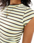 Фото #3 товара ASOS DESIGN stripe baby tee in lemon