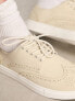 ASOS DESIGN lace up brogue shoes in beige faux suede