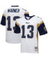 ფოტო #1 პროდუქტის Men's Kurt Warner White Los Angeles Rams Big and Tall 2001 Retired Player Replica Jersey