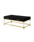 Casandra 2-Drawer High Gloss Coffee Table with Acrylic Legs and Metal Base