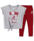 ფოტო #2 პროდუქტის Toddler Boys Heather Gray, Crimson Alabama Crimson Tide Forever Love Team T-shirt and Leggings Set