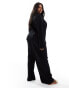 Фото #4 товара Vero Moda Curve wide leg plisse trouser co-ord in black