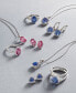 ფოტო #2 პროდუქტის 14k White Gold Pink Topaz (4 ct. t.w.) and Diamond (1/6 ct. t.w.) Stud Earrings