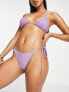 Фото #4 товара South Beach mix & match tie side bikini bottom in lilac metallic