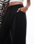 Фото #2 товара Topshop co-ord linen-blend wide leg trouser in black