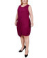 Фото #3 товара Plus Size Sleeveless Faux Wrap Skirt Dress