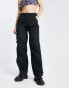 Фото #4 товара Pull&Bear nylon cargo parachute pants in black