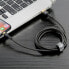 Wytrzymały nylonowy kabel przewód USB Iphone Lightning QC3.0 2A 3M czarno-złoty