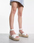 Фото #4 товара River Island espadrille flatform sandal in white