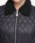 Plus Size Faux-Fur-Collar Quilted Coat