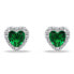 Romantic silver earrings with zircons Hearts EA901WG