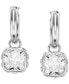 ფოტო #2 პროდუქტის Silver-Tone Zirconia & Crystal Square Dangle Hoop Earrings