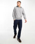 Fred Perry tipped hoodie in steel marl grey