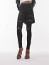 Topshop high rise Joni jeans with super-rips in black