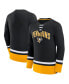 Фото #1 товара Men's Black Pittsburgh Penguins Back Pass Lace-Up Long Sleeve T-shirt