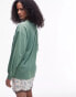 Topshop graphic long sleeve Porto sporty skater tee in green grün, M - EU 40-42 - фото #3