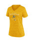 Фото #3 товара Women's Gold Oakland Athletics Authentic Collection Velocity Performance V-Neck T-shirt