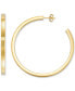 ფოტო #2 პროდუქტის Textured C-Hoop Earrings in 14k Gold Vermeil over Sterling Silver, 2-1/4" (Also in Sterling Silver)