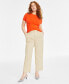 Фото #1 товара Women's Pleated Chino Ankle Pants, Created for Macy's