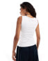 Фото #4 товара Weekday Annie boat neck tank top in white