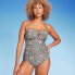 Women's Shirred Bandeau One Piece Swimsuit - Shade & Shore Multi Paisley Print