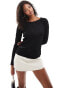 Vila 3D textured long sleeve top in black Черный, XL - EU 42-46 - фото #1