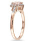 ფოტო #3 პროდუქტის Morganite and Diamond Halo Heart Ring