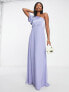 Фото #7 товара TNFC Bridesmaid one shoulder maxi dress in powder blue