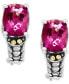 ფოტო #2 პროდუქტის EFFY® Pink Topaz Omega Back Earrings (7-1/6 ct. t.w.) in Sterling Silver & 18k Gold