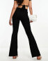 Vila flared ribbed trousers in black