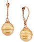 ფოტო #1 პროდუქტის Cultured Golden South Sea Baroque Pearl (9-11mm) Leverback Drop Earrings in 14k Rose Gold