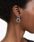 Pavé Interlocking Loop Charm Mismatch Hoop Earrings
