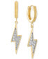 ფოტო #2 პროდუქტის Cubic Zirconia Lightning Bolt Drop Earrings in 14k Gold-Plated Sterling Silver, Created for Macy's