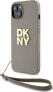 Фото #1 товара DKNY DKNY Wrist Strap Stock Logo - Etui iPhone 15 / 14 / 13 (beżowy)