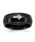 Фото #1 товара Stainless Steel Black IP-plated Cubic Zirconia Cross Band Ring