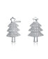 Фото #1 товара Sterling Silver with Rhodium Plated Clear Round Cubic Zirconia Pave Christmas Tree Earrings