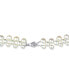 ფოტო #3 პროდუქტის Cultured Freshwater Pearl (7-8mm) Triple Row Flower Clasp 17" Collar Necklace