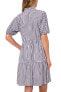 Women's Short-Sleeve Cotton Gingham Babydoll Dress