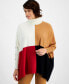 ფოტო #1 პროდუქტის Women's Colorblocked Square Poncho Sweater, Created for Macy's