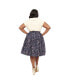 ფოტო #2 პროდუქტის Plus Size Printed Woven Gellar Swing Skirt